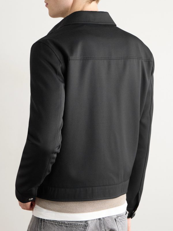 Triomphe Logo-Embroidered Wool-Blend Twill Jacket - BK Triomphe Logo-Embroidered Wool-Blend Twill Jacket - BK