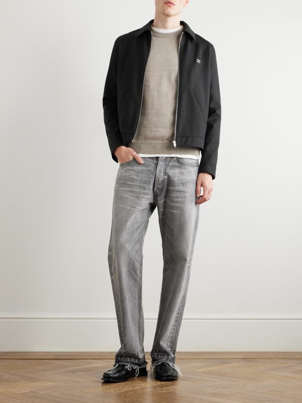 Triomphe Logo-Embroidered Wool-Blend Twill Jacket - OU Triomphe Logo-Embroidered Wool-Blend Twill Jacket - OU
