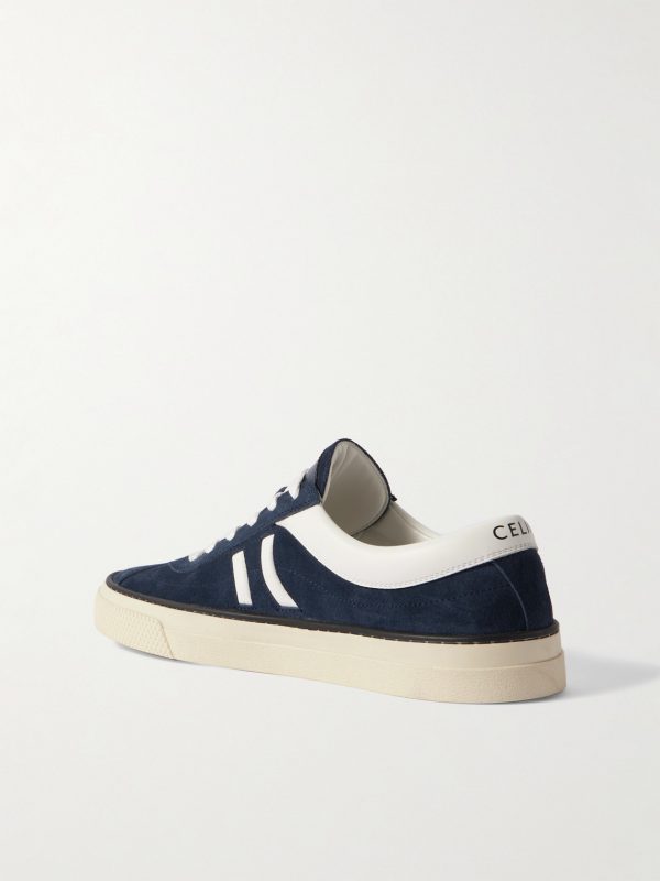 Leather-Trimmed Suede Sneakers - BK Leather-Trimmed Suede Sneakers - BK