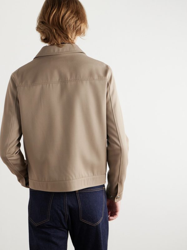 Triomphe Logo-Embroidered Wool-Blend Twill Jacket - BK Triomphe Logo-Embroidered Wool-Blend Twill Jacket - BK