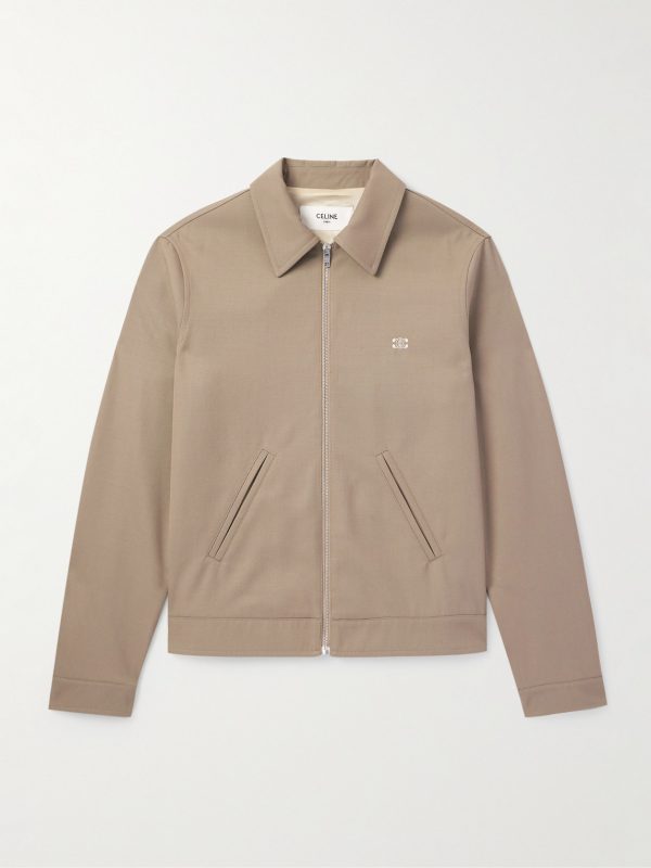 Triomphe Logo-Embroidered Wool-Blend Twill Jacket Triomphe Logo-Embroidered Wool-Blend Twill Jacket