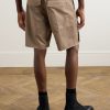 Straight-Leg Distressed Cotton-Twill Cargo Shorts - BK Straight-Leg Distressed Cotton-Twill Cargo Shorts - BK
