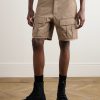 Straight-Leg Distressed Cotton-Twill Cargo Shorts - FR Straight-Leg Distressed Cotton-Twill Cargo Shorts - FR