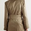 Belted Fringed Printed Silk-Twill Jacket - BK
