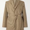 Belted Fringed Printed Silk-Twill Jacket