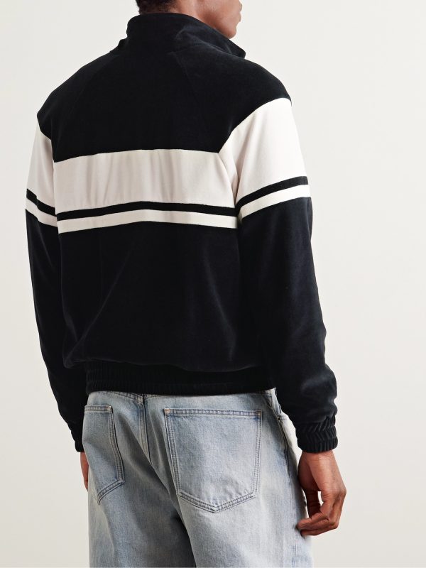 Logo-Embroidered Cotton-Blend Velour Track Jacket - BK Logo-Embroidered Cotton-Blend Velour Track Jacket - BK