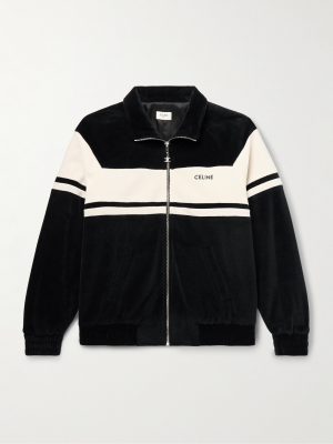 Logo-Embroidered Cotton-Blend Velour Track Jacket Logo-Embroidered Cotton-Blend Velour Track Jacket