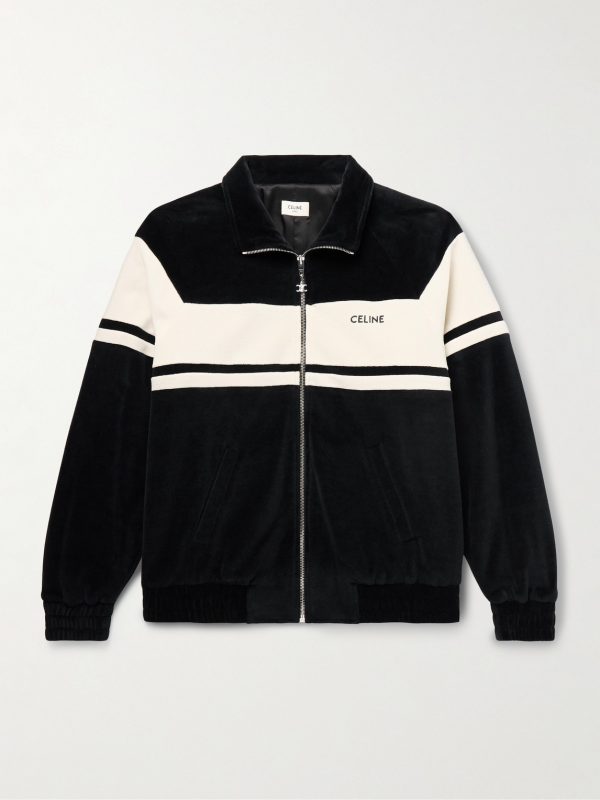 Logo-Embroidered Cotton-Blend Velour Track Jacket Logo-Embroidered Cotton-Blend Velour Track Jacket