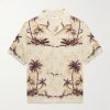 Convertible-Collar Printed Silk Crepe De Chine Shirt Convertible-Collar Printed Silk Crepe De Chine Shirt