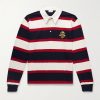 Logo-Appliquéd Striped Cotton-Jersey Polo Shirt Logo-Appliquéd Striped Cotton-Jersey Polo Shirt