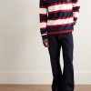 Logo-Appliquéd Striped Cotton-Jersey Polo Shirt - OU Logo-Appliquéd Striped Cotton-Jersey Polo Shirt - OU