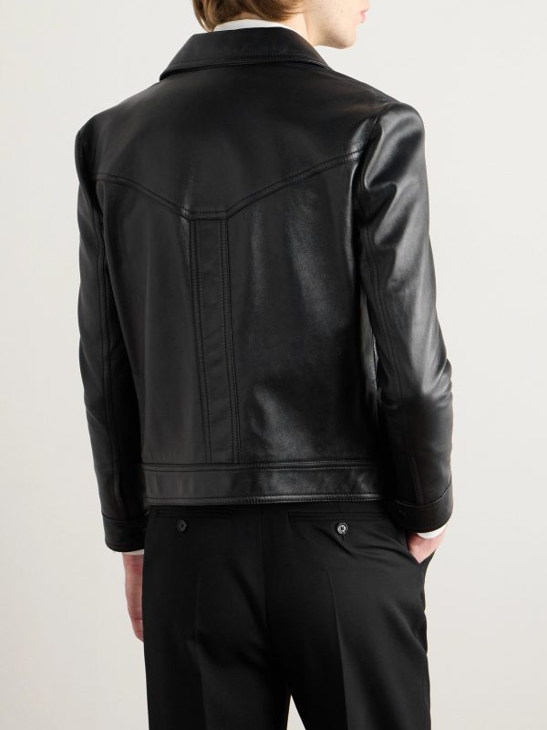 Panelled Leather Jacket - BK Panelled Leather Jacket - BK