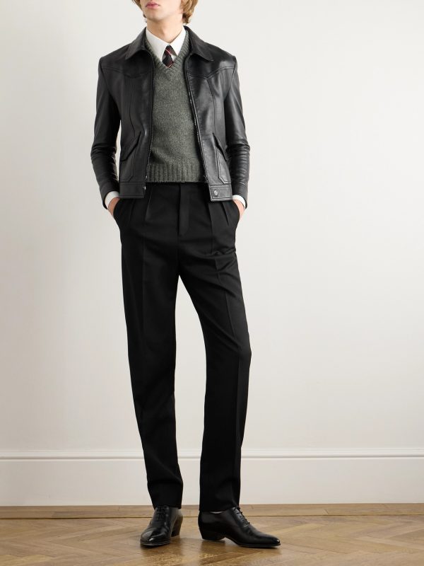 Panelled Leather Jacket - OU Panelled Leather Jacket - OU