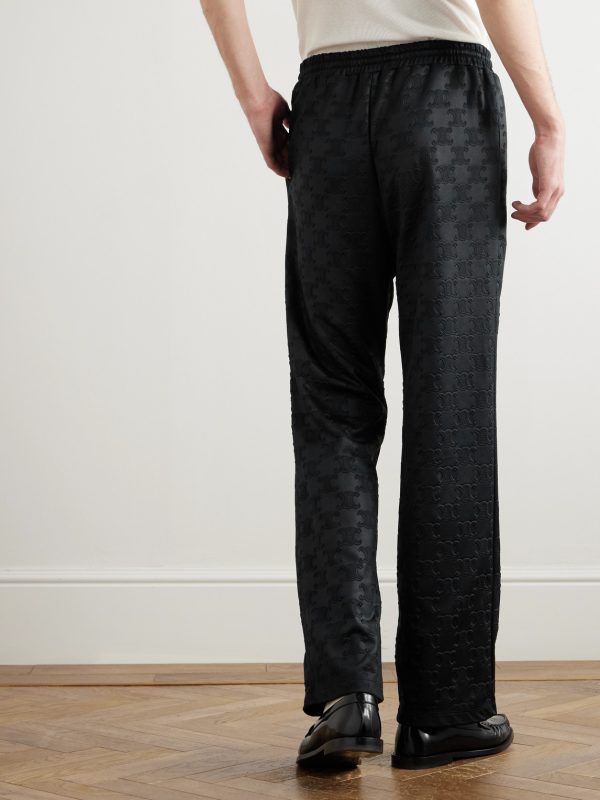 Straight-Leg Logo-Jacquard Tech-Jersey Track Pants - BK Straight-Leg Logo-Jacquard Tech-Jersey Track Pants - BK