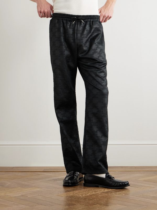 Straight-Leg Logo-Jacquard Tech-Jersey Track Pants - FR Straight-Leg Logo-Jacquard Tech-Jersey Track Pants - FR