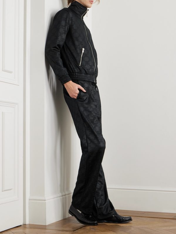 Straight-Leg Logo-Jacquard Tech-Jersey Track Pants - OU Straight-Leg Logo-Jacquard Tech-Jersey Track Pants - OU