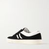 Logo-Print Leather-Trimmed Suede Sneakers - BK Logo-Print Leather-Trimmed Suede Sneakers - BK