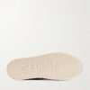 Logo-Print Leather-Trimmed Suede Sneakers - E1 Logo-Print Leather-Trimmed Suede Sneakers - E1
