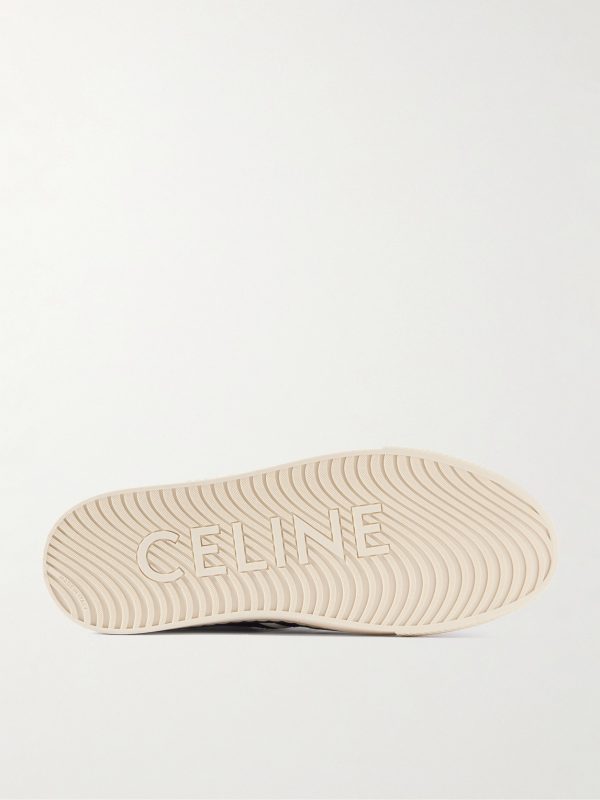 Logo-Print Leather-Trimmed Suede Sneakers - E1 Logo-Print Leather-Trimmed Suede Sneakers - E1