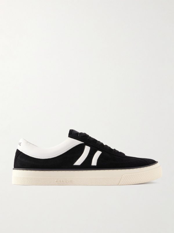 Logo-Print Leather-Trimmed Suede Sneakers Logo-Print Leather-Trimmed Suede Sneakers