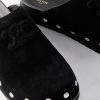 Triomphe Logo-Appliquéd Studded Suede Mules - CU Triomphe Logo-Appliquéd Studded Suede Mules - CU