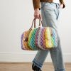 Medium Voyage Leather-Trimmed Wool Weekend Bag - E2 Medium Voyage Leather-Trimmed Wool Weekend Bag - E2
