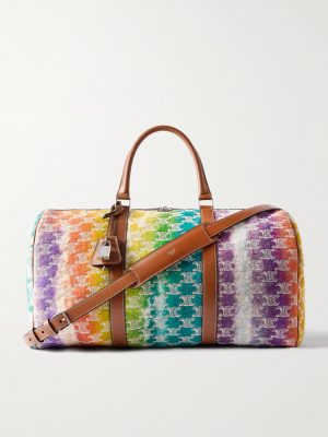 Medium Voyage Leather-Trimmed Wool Weekend Bag Medium Voyage Leather-Trimmed Wool Weekend Bag