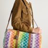 Medium Voyage Leather-Trimmed Wool Weekend Bag - OU Medium Voyage Leather-Trimmed Wool Weekend Bag - OU