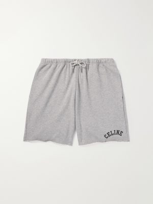 Wide-Leg Logo-Print Cotton-Jersey Shorts Wide-Leg Logo-Print Cotton-Jersey Shorts