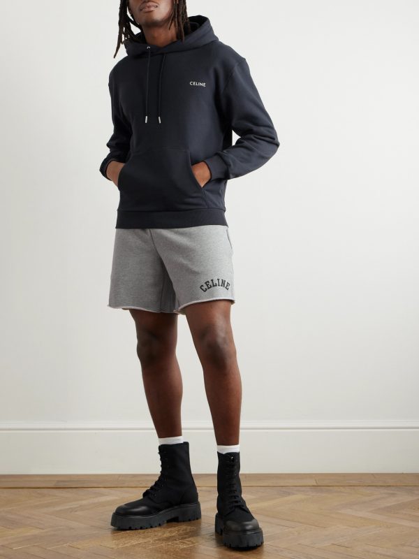 Wide-Leg Logo-Print Cotton-Jersey Shorts - OU Wide-Leg Logo-Print Cotton-Jersey Shorts - OU