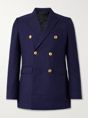Camden Double-Breasted Gabardine Blazer