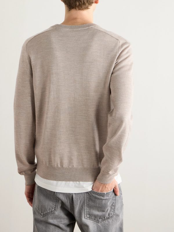 Triomphe Logo-Embroidered Wool Sweater - BK Triomphe Logo-Embroidered Wool Sweater - BK