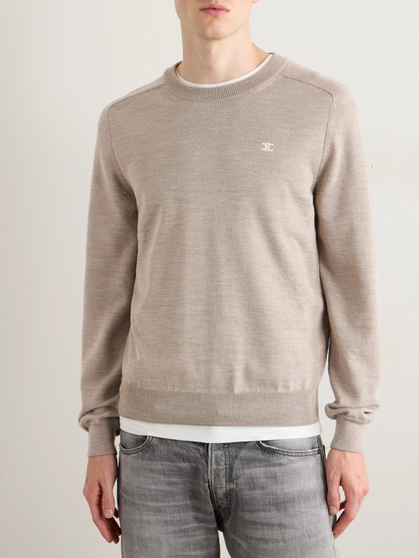 Triomphe Logo-Embroidered Wool Sweater - FR Triomphe Logo-Embroidered Wool Sweater - FR