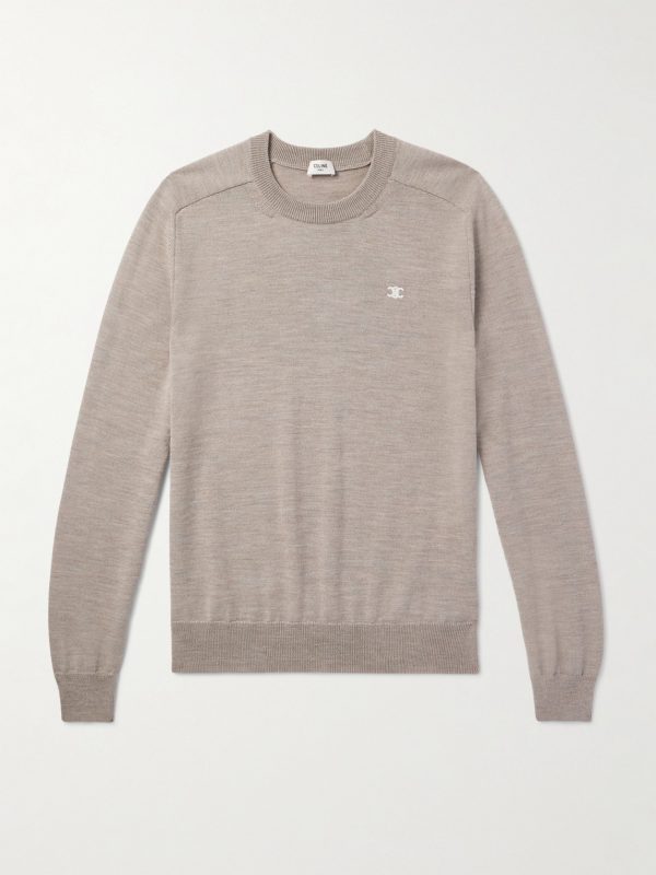 Triomphe Logo-Embroidered Wool Sweater Triomphe Logo-Embroidered Wool Sweater