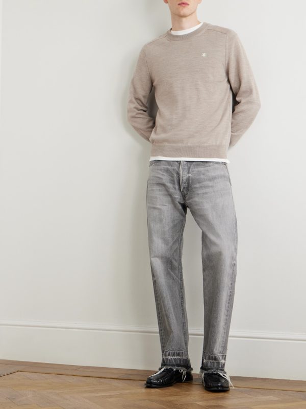 Triomphe Logo-Embroidered Wool Sweater - OU Triomphe Logo-Embroidered Wool Sweater - OU
