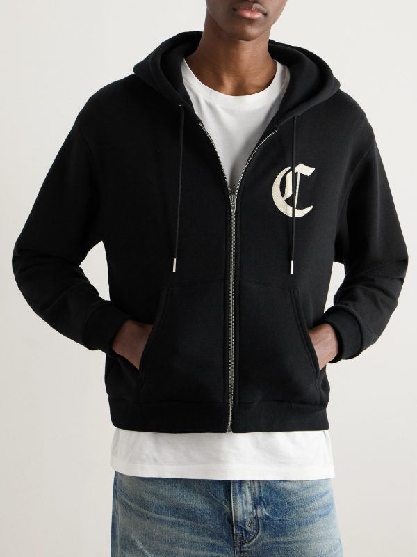 Logo-Embroidered Cotton-Jersey Zip-Up Hoodie - FR Logo-Embroidered Cotton-Jersey Zip-Up Hoodie - FR
