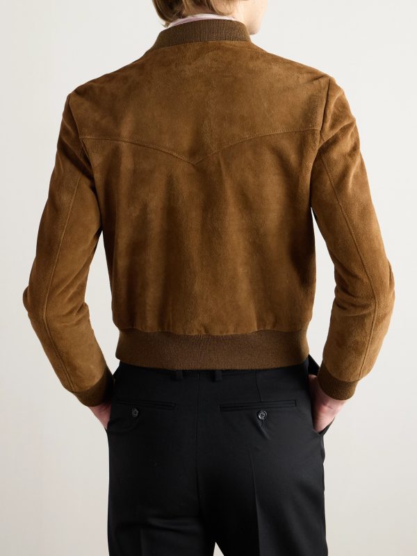Suede Bomber Jacket - BK Suede Bomber Jacket - BK