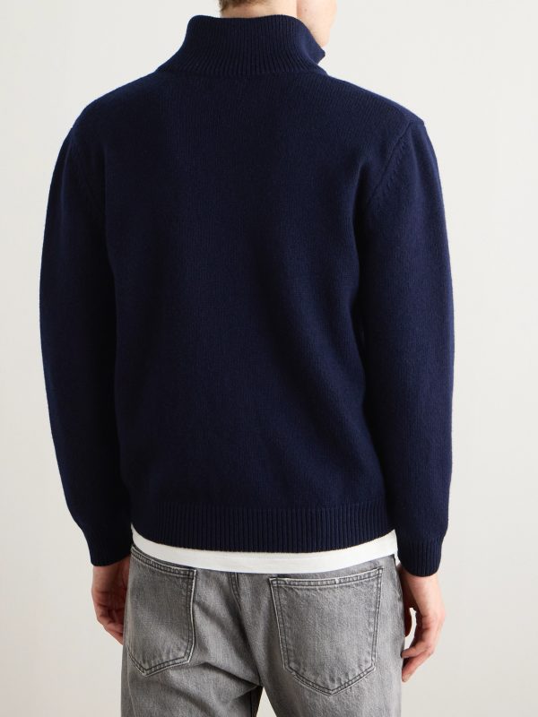 Logo-Embroidered Wool and Cashmere-Blend Zip-Up Cardigan - BK Logo-Embroidered Wool and Cashmere-Blend Zip-Up Cardigan - BK