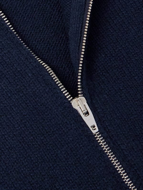 Logo-Embroidered Wool and Cashmere-Blend Zip-Up Cardigan - CU Logo-Embroidered Wool and Cashmere-Blend Zip-Up Cardigan - CU