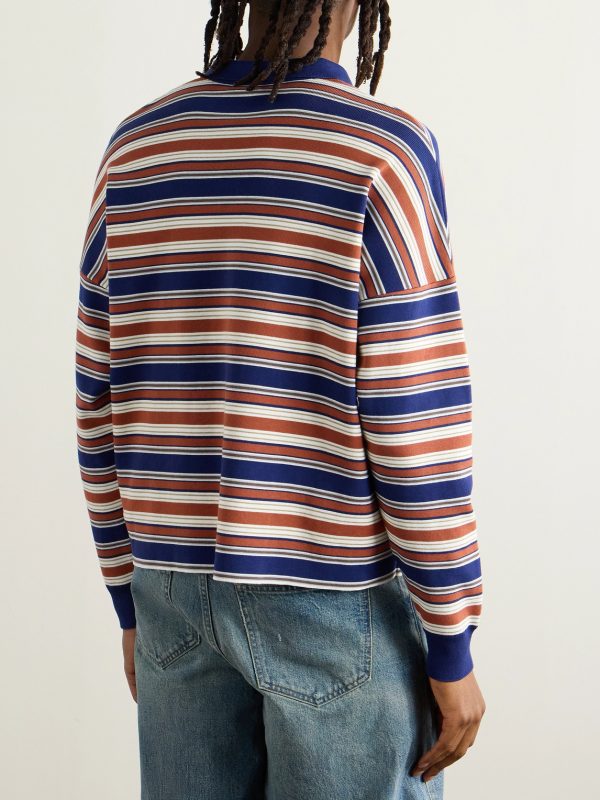 Logo-Embroidered Striped Cotton Polo Shirt - BK Logo-Embroidered Striped Cotton Polo Shirt - BK