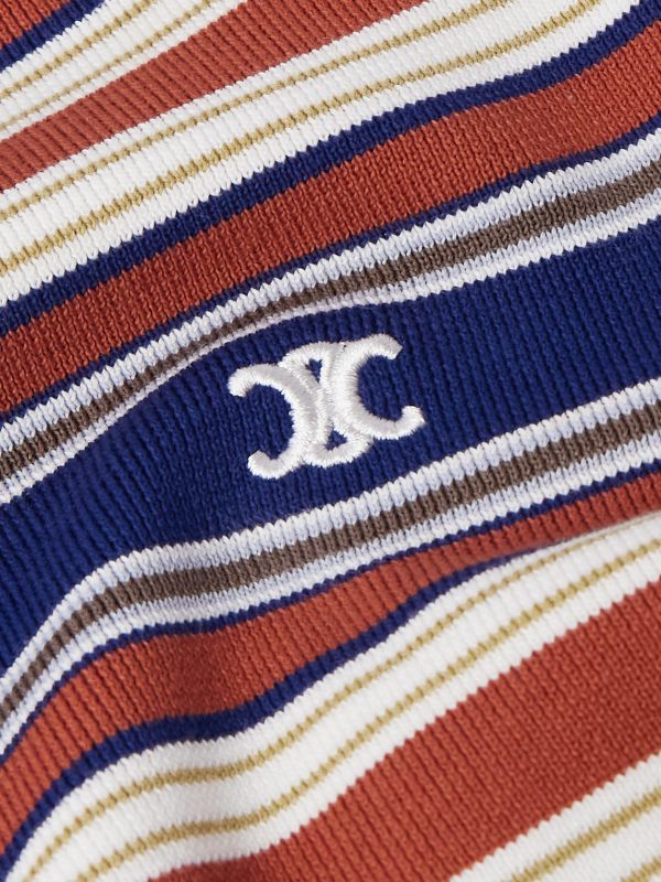 Logo-Embroidered Striped Cotton Polo Shirt - CU Logo-Embroidered Striped Cotton Polo Shirt - CU