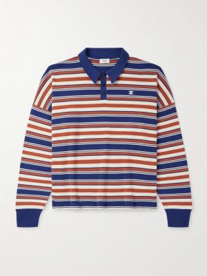 Logo-Embroidered Striped Cotton Polo Shirt Logo-Embroidered Striped Cotton Polo Shirt