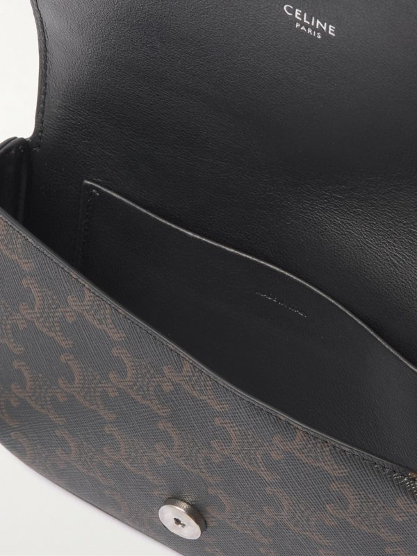 Triomphe Leather-Trimmed Logo-Print Coated-Canvas Messenger Bag - E1