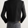 Slim-Fit Cropped Webbing-Trimmed Cashmere-Felt Jacket - BK