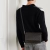 Boston Mini Leather-Trimmed Monogrammed Coated-Canvas Messenger Bag - OU Boston Mini Leather-Trimmed Monogrammed Coated-Canvas Messenger Bag - OU