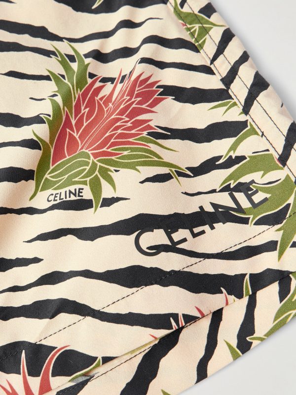 Mid-Length Straight-Leg Printed Swim Shorts - CU Mid-Length Straight-Leg Printed Swim Shorts - CU