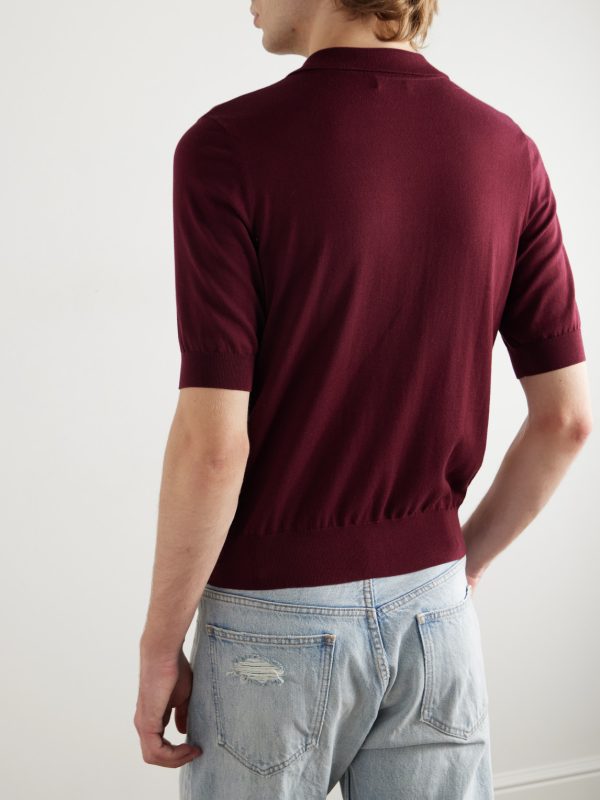 Triomphe Slim-Fit Cropped Logo-Embroidered Cotton Polo Shirt - BK