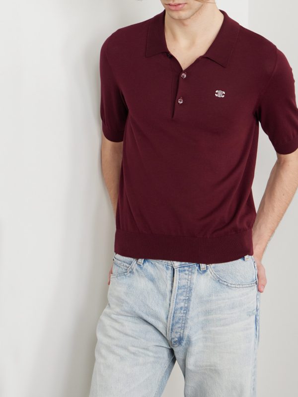 Triomphe Slim-Fit Cropped Logo-Embroidered Cotton Polo Shirt - FR