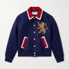 Teddy Embellished Wool-Flannel Bomber Jacket
