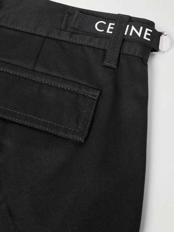 Straight-Leg Distressed Cotton-Twill Cargo Shorts - CU